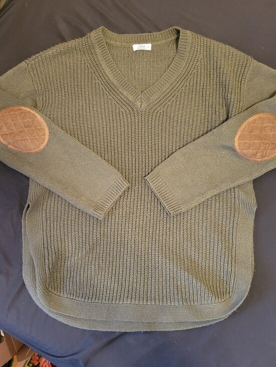 Ardene Sweaters - M | Green Ardene Oversized Sweater Preppy With Elbow Patches